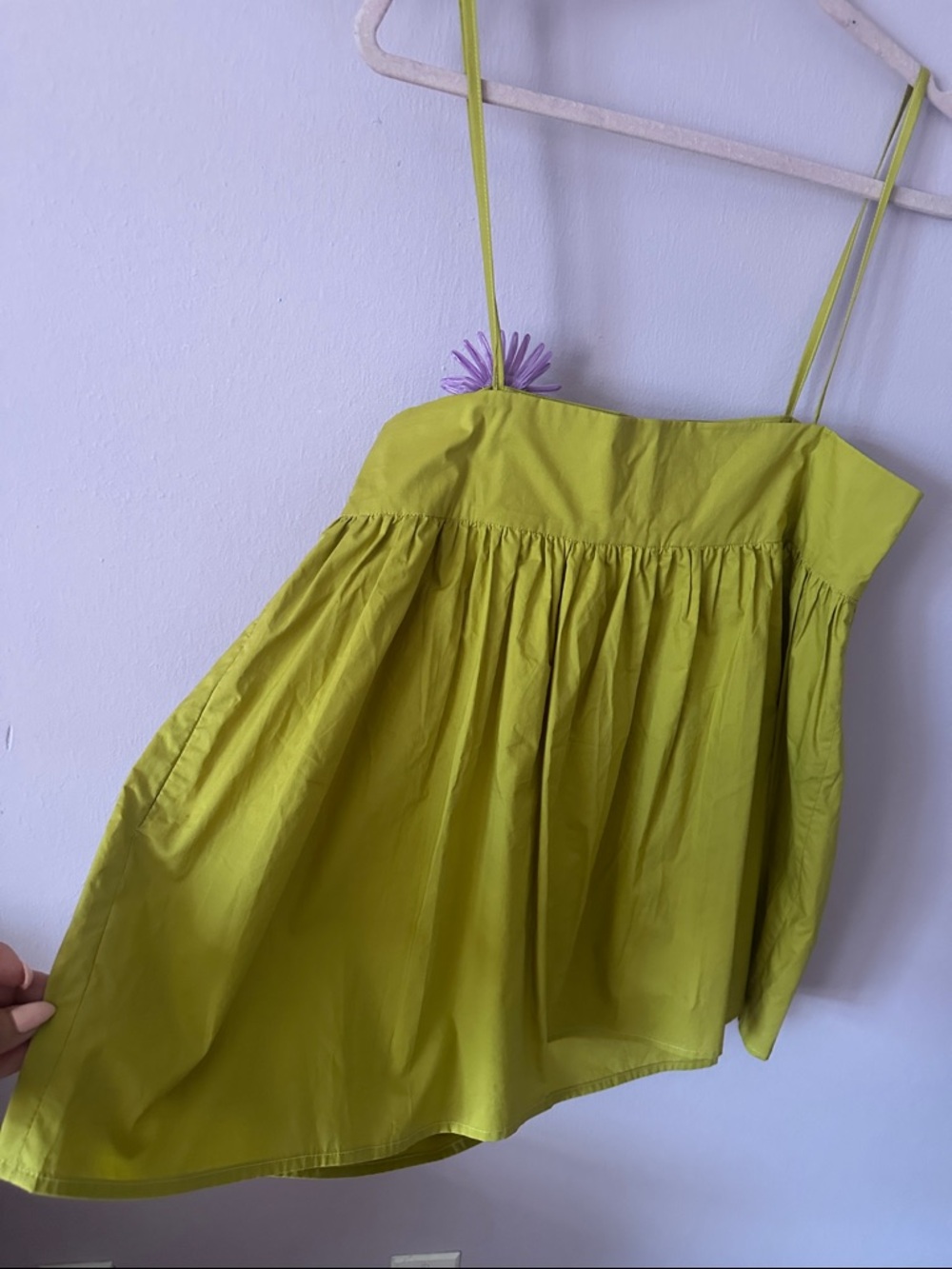 Lime Green Spaghetti Strap Summer Dress - Picture 4 of 4